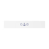 航海のいかりネイビーブルーモノグラムイニシャル結婚ズ 招待状ベリーバンド (フラット)