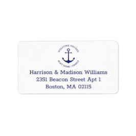 航海のいかりネイビーブルーモノグラム差出人住所 ラベル