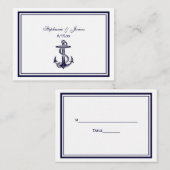 航海のいかりネイビーブルー枠2エスコートカード#2 プレイスカード (正面/裏面)
