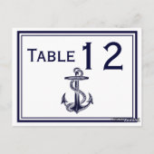 航海のいかりネイビーブルー枠2H表番号 ポストカード (裏面)