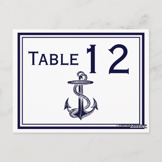 航海のいかりネイビーブルー枠2H表番号 ポストカード (裏面)
