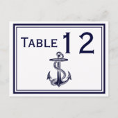航海のいかりネイビーブルー枠2H表番号 ポストカード (正面)