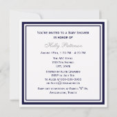 航海のいかりネイビーブルー枠2SQベビーシャワー 招待状 (裏面)