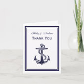 航海のいかりネイビーブルー枠2Vありがとう サンキューカード (正面)