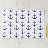 航海のいかりネイビーブルー白パターンランチョンマット ペーパーパッド (インサイチュ)