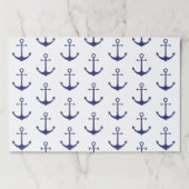 航海のいかりネイビーブルー白パターンランチョンマット ペーパーパッド (正面)