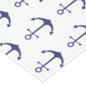 航海のいかりネイビーブルー白モダン模様 テーブルクロス (アングル)