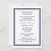 航海のいかりネイビーブルー額付2V卒業 招待状 (裏面)