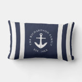 航海のいかりネイビーブルー&ホワイトファミリー ランバークッション (裏面)