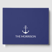 航海のいかりネイビー名前をカスタムするエレガント ゲストブック (正面)