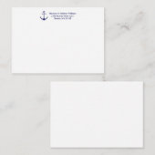 航海のいかりネイビー白カスタム白 ノートカード (正面/裏面)