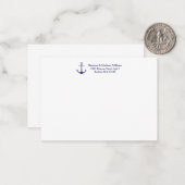 航海のいかりネイビー白カスタム白 ノートカード (正面/裏面インサイチュ)