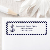 航海のいかりネイビー診断ストライプ2住所 シール (インサイチュ)