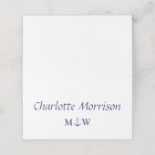 航海のいかりネイビー青の白のカスタムウェディング プレイスカード (外部開封)