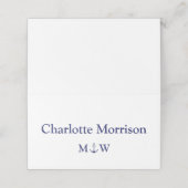 航海のいかりネイビー青の白のカスタムウェディング プレイスカード (外部開封)