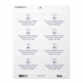 航海のいかりネービーブルーモノグラム差出人住所 ラベル (フルシート)