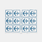 航海のいかりパターカスタムンフリースブランケット フリースブランケット (正面(横))