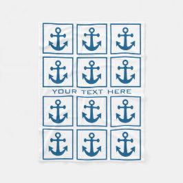 航海のいかりパターカスタムンフリースブランケット フリースブランケット