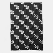 航海のいかりパターン黒または任意の色 キッチンタオル (縦)