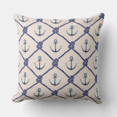 航海のいかりパターン クッション (正面)