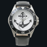 航海のいかりパーソナライズされたイニシャルモノグラム 腕時計<br><div class="desc">シクールッモダンパーソナライズされた航海のいかり時計。航海のの結婚手作りギフト、セーラーのギフト、キャプテンのギフト、バレンタインのギフト、誕生日ギフト。受信者のイニシャル/モノグラムを使用してパーソナライズするカスタマイズかもし、さらに好きな文字のフォント、サイズ、色を変更し、文字を移動する。または削除もししたい文字を持っていない。</div>
