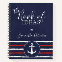 航海のいかりパーソナライズされたレッドホワイトネイビーブルー