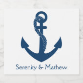 航海のいかりビーチ結婚式ブライダルシャワー ビールラベル (シングルラベル)