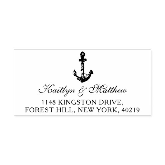 航海のいかりビーチ結婚式差出人住所 セルフインキングスタンプ (デザイン)