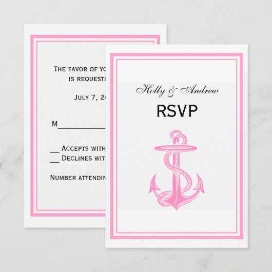 航海のいかりピンク枠2V RSVP (正面/裏面)