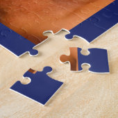 航海のいかりファミリー写真コラージブルーフレーム ジグソーパズル (側面)