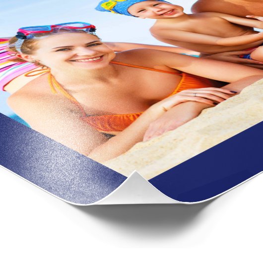 航海のいかりファミリー写真コラージブルーフレーム フォトプリント            (角)