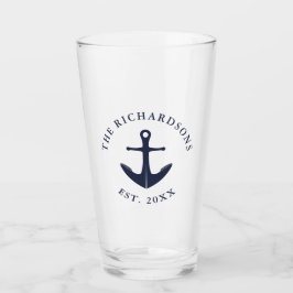 航海のいかりファミリー名年海軍ブルー タンブラーグラス