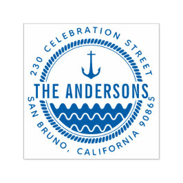 航海のいかりファミリー名&ラウンド差出人住所 セルフインキングスタンプ