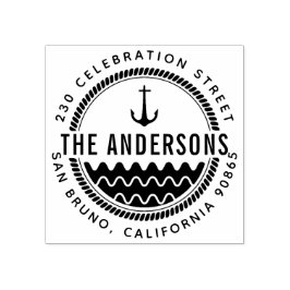 航海のいかりファミリー名&ラウンド差出人住所 ラバースタンプ