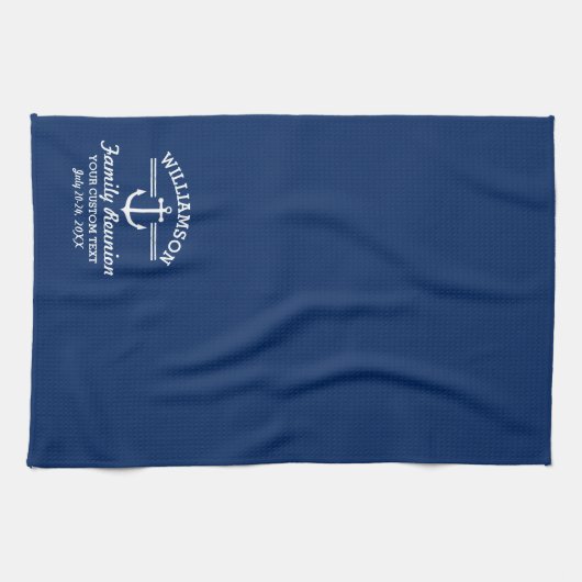 航海のいかりファミリー懇親会トリップクルーズビーチ キッチンタオル (横)