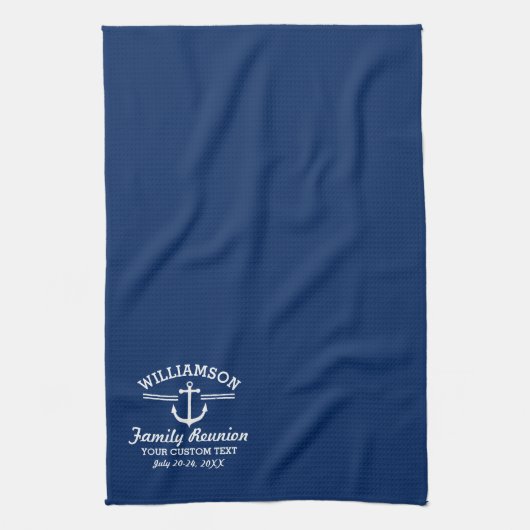 航海のいかりファミリー懇親会トリップクルーズビーチ キッチンタオル (縦)