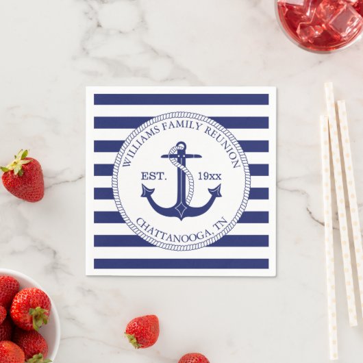 航海のいかりファミリー懇親会モノグラム スタンダードカクテルナプキン (インサイチュ)