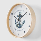 航海のいかりファミリ名の作成日 壁時計 (傾斜)