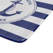 航海のいかりファミリ名6" x 7" カッティングボード (角)