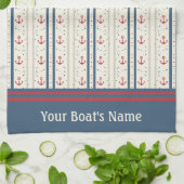 航海のいかりフィッシャーマンボート キッチンタオル (折り畳み)