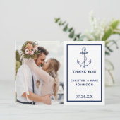 航海のいかりフォト白 サンキューカード (スタンド正面)