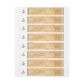 航海のいかりフレームヴィンテージ結婚紙 ラップアラウンドラベル (シート)