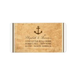 航海のいかりフレームヴィンテージ結婚紙 ラベル