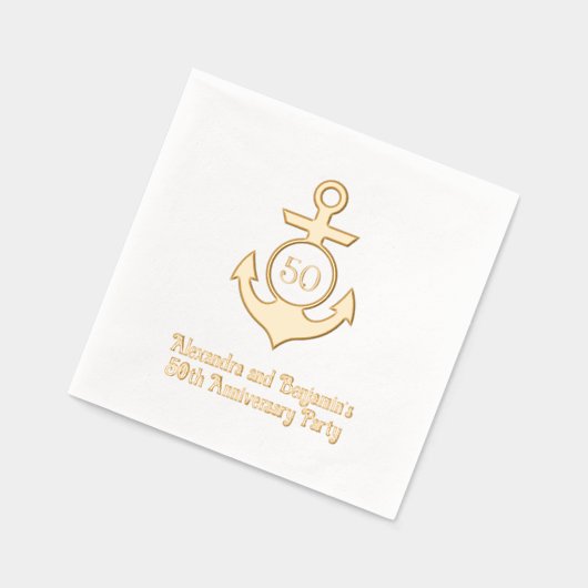 航海のいかりフレーム#1記念日パーティー 箔ナプキン (左)