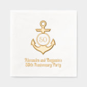 航海のいかりフレーム#1記念日パーティー 箔ナプキン (正面)