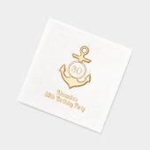 航海のいかりフレーム#1誕生日パーティー 箔ナプキン (左)