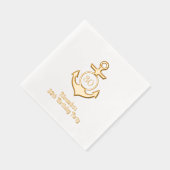 航海のいかりフレーム#1誕生日パーティー 箔ナプキン (右)