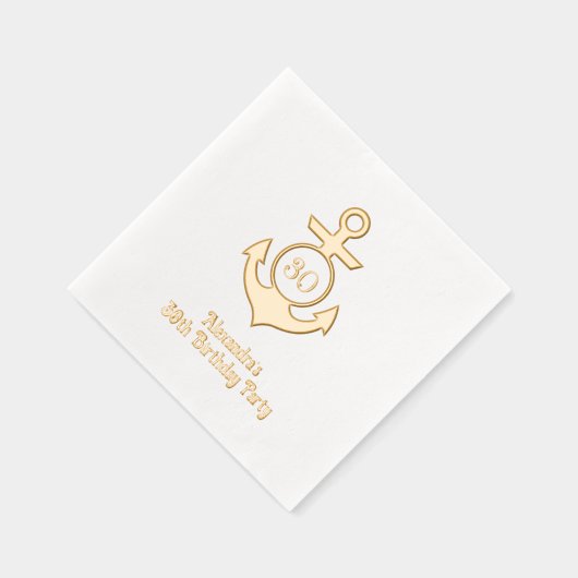 航海のいかりフレーム#1誕生日パーティー 箔ナプキン (右)