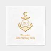 航海のいかりフレーム#1誕生日パーティー 箔ナプキン (正面)