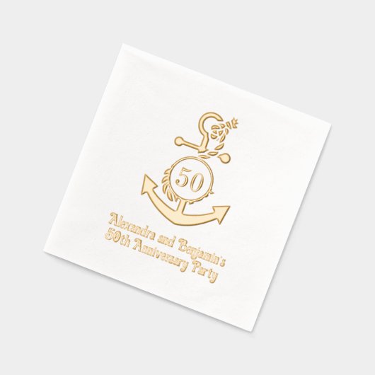 航海のいかりフレーム#2記念日パーティー 箔ナプキン (左)